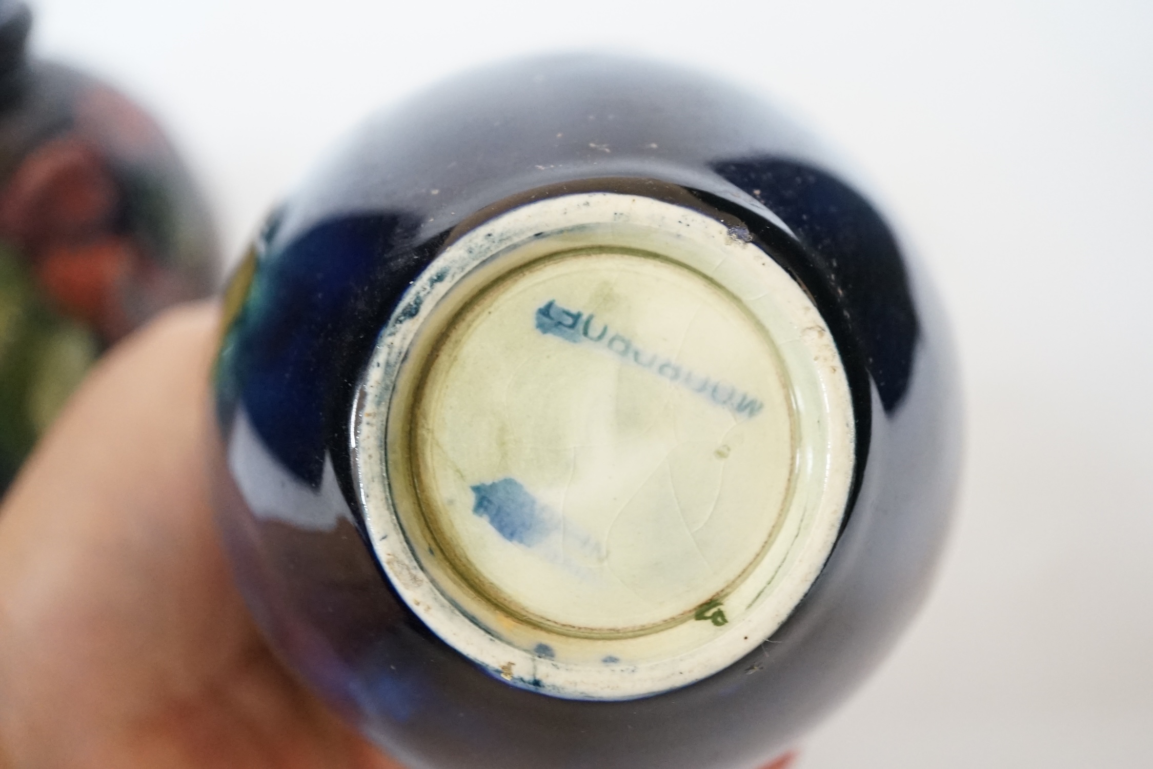 Two Moorcroft anemome vases, tallest 13cm